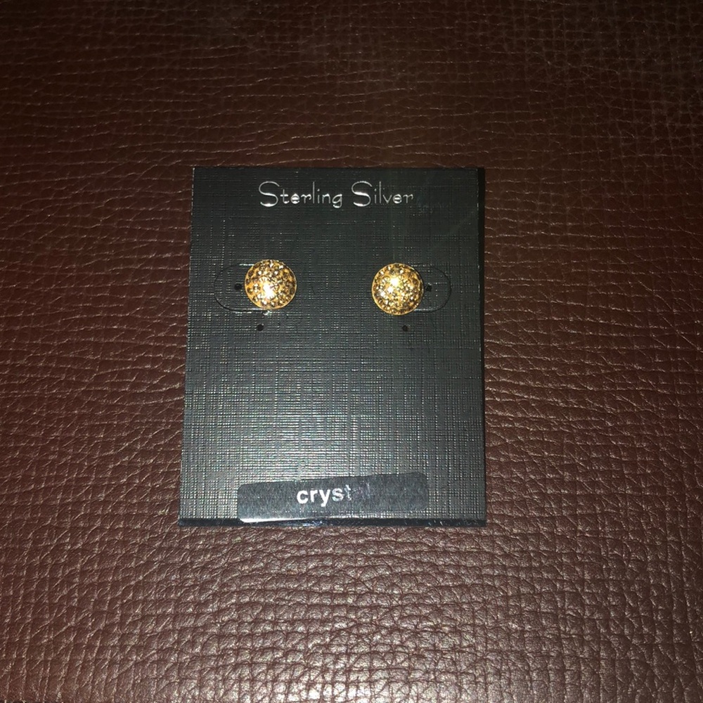 GOLD paave stud earrings
